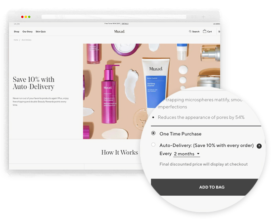 murad-pdp bigcommerce murad subscription incentives ordergroove