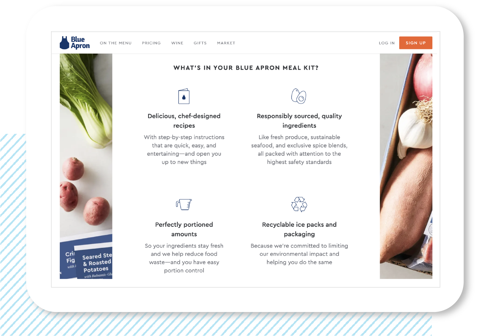 Blue Apron is an example of a curated subscription program.