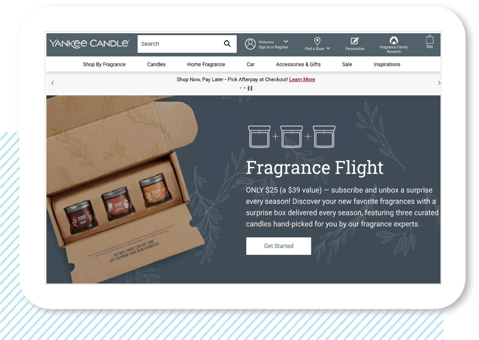 Yankee Candle's Fragrance Flight is an example of a subscription program name.