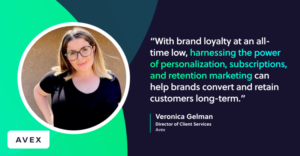 Veronica Gelman, director of client services, Avex