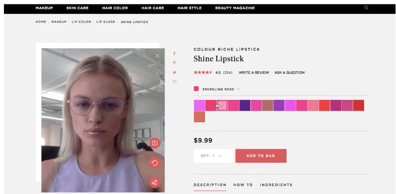 Modiface AR is one of many eCommerce trends